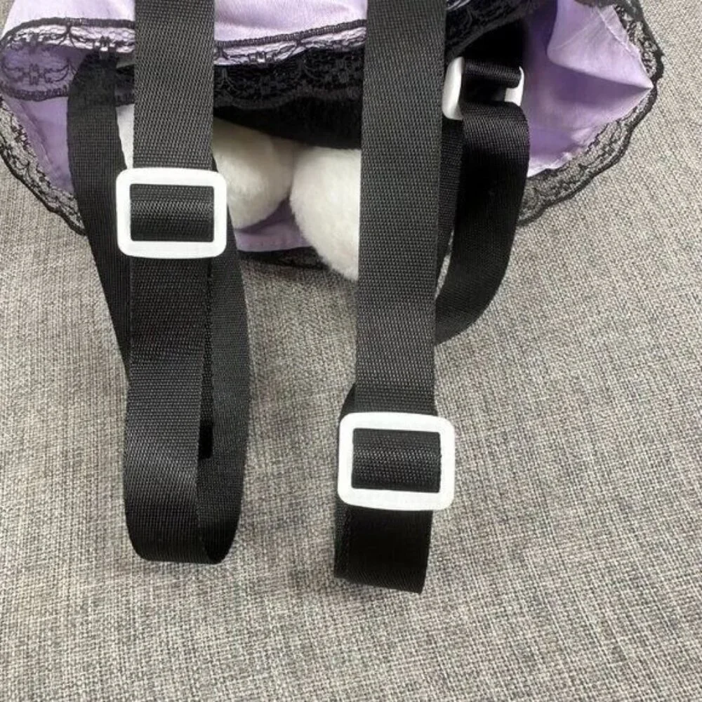 Brand New! Kawaii Kuromi Plush Backpack Black White Purple‎ Adjustable Straps